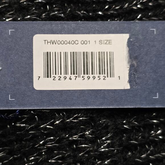 Tommy Hilfiger Men’s Black Gray Logo Muffler Scarf One Size NWT - Picture 4 of 6